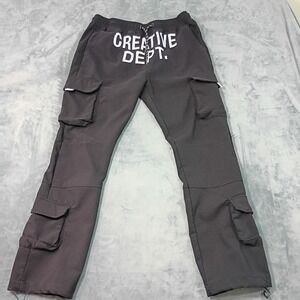 RGSTR Creative Dept Mens Black Cargo Pants XL Streetwear Graphic Utility Pants